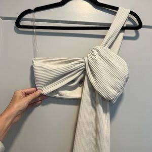 House of CB Wrap Tie Top-Cream